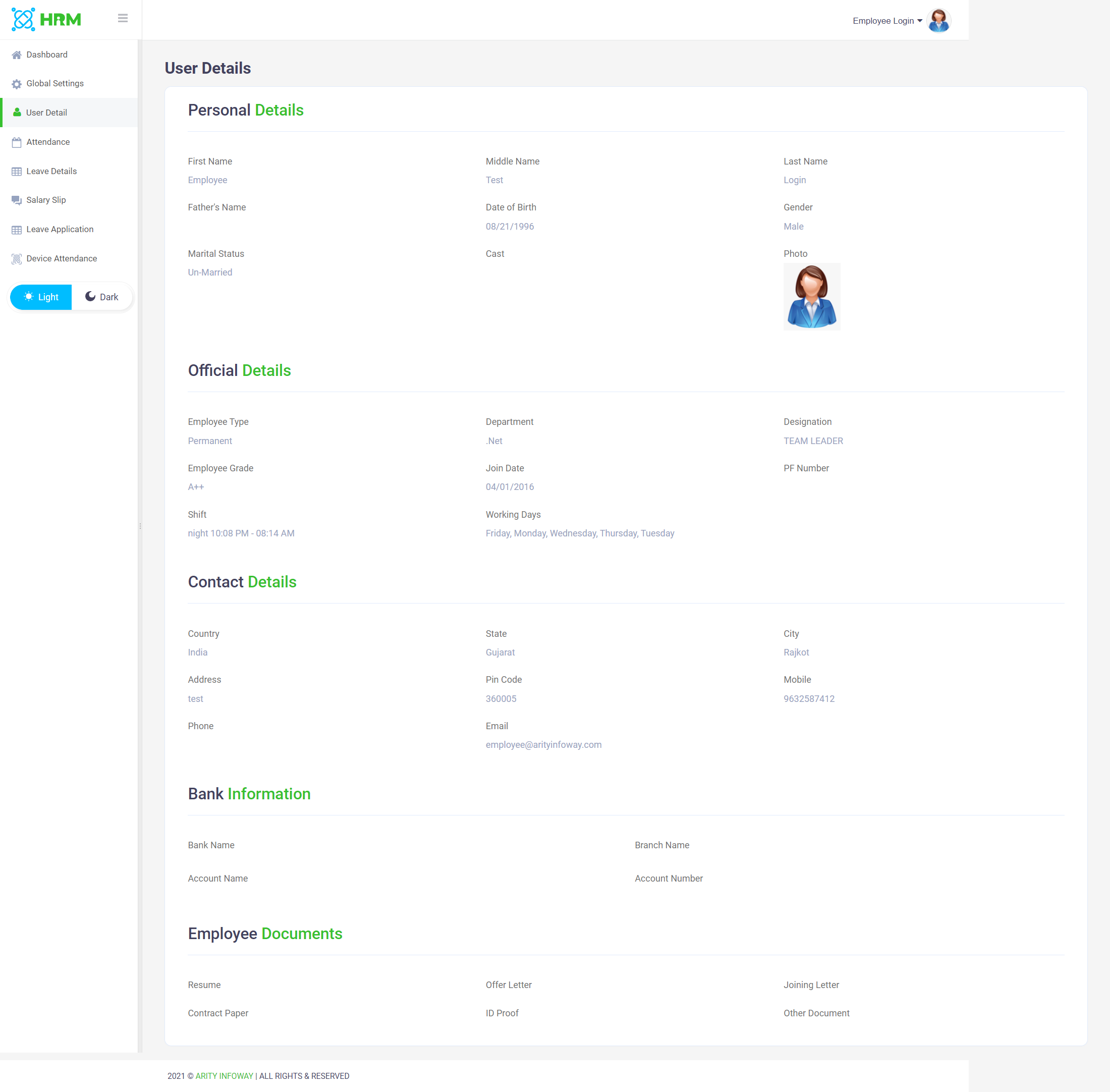 HRMS - Human Resource Management System, ZkTeco BioMetric Time attendance, Salary, Manage employee